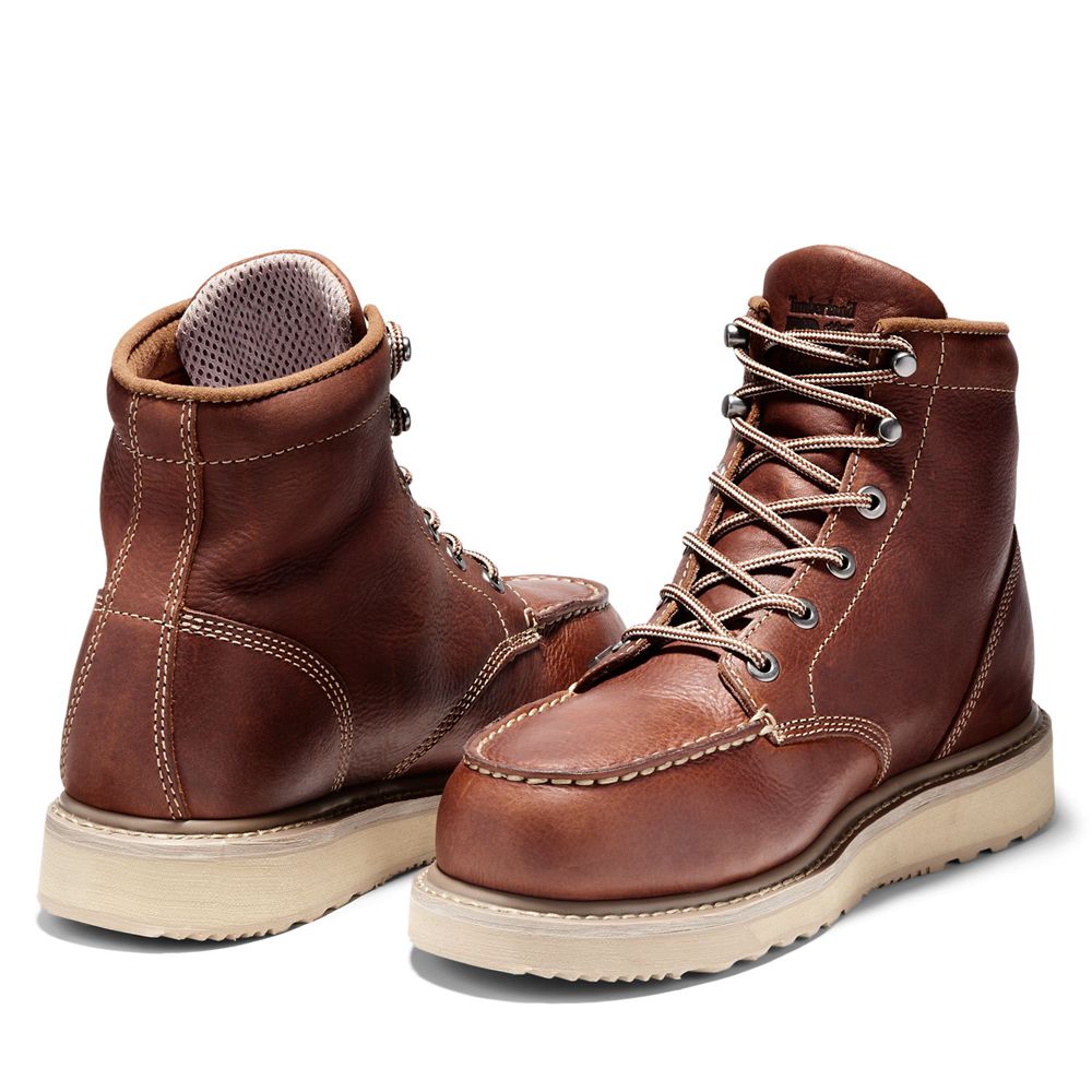 Botas de Trabajo Timberland Hombre Pro® Barstow Wedge Alloy Toe Marrones - Chile GLN-915084